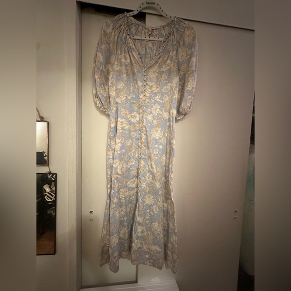 Rebecca Taylor Short Sleeve Satin Leaf Dress Size 2 - Picture 6 of 9